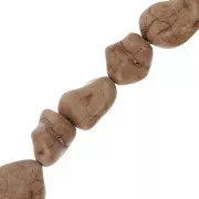 Perle irrégulière 15 mm Howlite teintée - Café x1
