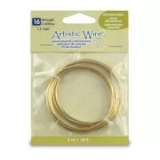 Fil de laiton brut Artistic Wire 1.29 mm anti-ternissement x3m