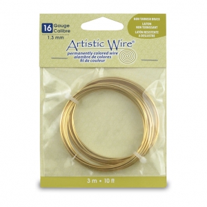 Fil de laiton brut Artistic Wire 1.29 mm anti-ternissement x3m