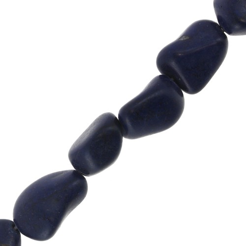 Perle irrégulière 15 mm Howlite teintée - Bleu Marine x1