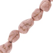 Perle irrégulière 15 mm Howlite teintée - Rose clair x1