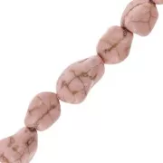 Perle irrégulière 15 mm Howlite teintée - Rose clair x1