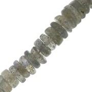 Perles Heishi rondelles en pierre gemme 5x2 mm - Labradorite x20