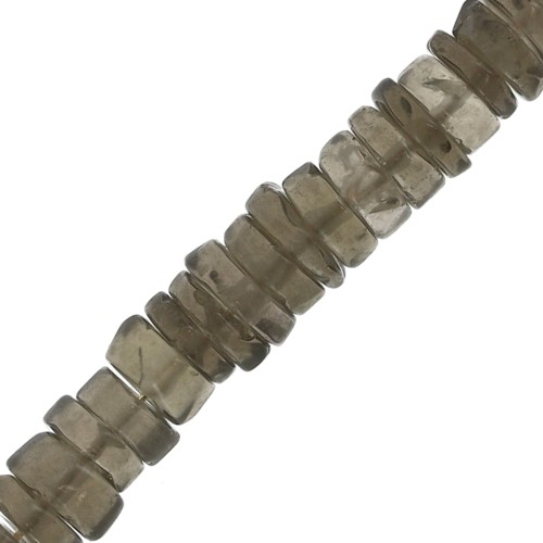 Perles Heishi rondelles en pierre gemme 5x2 mm - Quartz Fumé x20