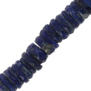 Perles rondelles facettées - Heishi en pierre gemme 5.5x2 mm - Lapis Lazuli x20