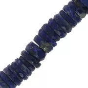 Perles rondelles facettées - Heishi en pierre gemme 5.5x2 mm - Lapis Lazuli x20