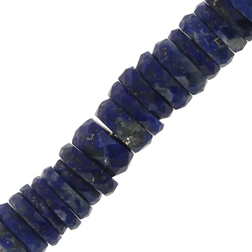 Perles rondelles facettées - Heishi en pierre gemme 5.5x2 mm - Lapis Lazuli x20