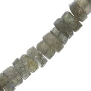 Perles Heishi rondelles facettées - en pierre gemme 5x2 mm - Labradorite x20