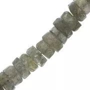 Perles rondelles facettées - Heishi en pierre gemme 5x2 mm - Labradorite x20