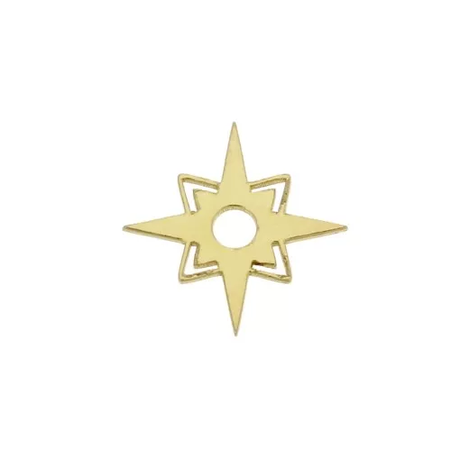 Élément en forme d'étoile à coller - exclu Perles & Co 10.5 mm Doré à l'or fin x1