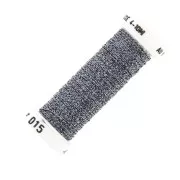 Fil à broder métallisé tressé 4 Au ver à soie pour broderie Gris Bleu (015) x10m