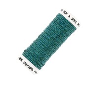 Fil à broder métallisé tressé 16 Au ver à soie pour broderie Turquoise (029) x10m