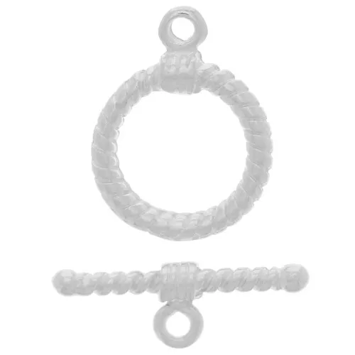 Fermoir T spirale 16 mm - Rhodié x1
