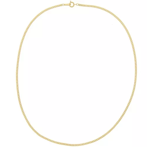 Tour de cou maille gourmette 3x2 mm Doré à l'or fin x 45 cm