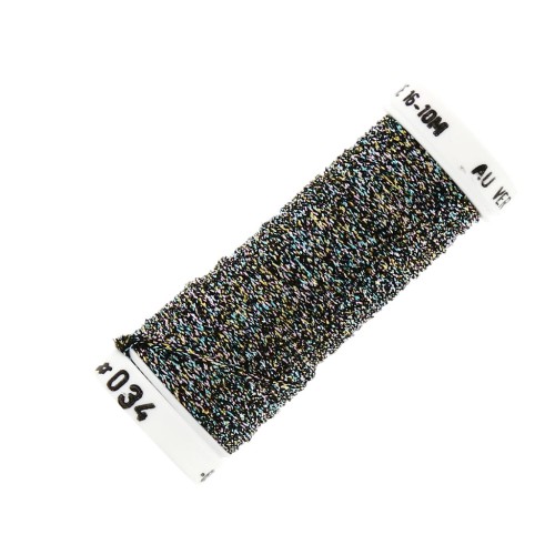 Fil à broder métallisé tressé 16 Au ver à soie pour broderie Multi Foncé (034)x10m
