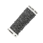 Fil à broder métallisé tressé 16 Au ver à soie pour broderie Argenté Noir 019)x10m