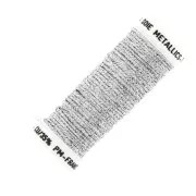 Fil à broder métallisé tressé 16  Au ver à soie pour broderie -Argenté (001) x10m