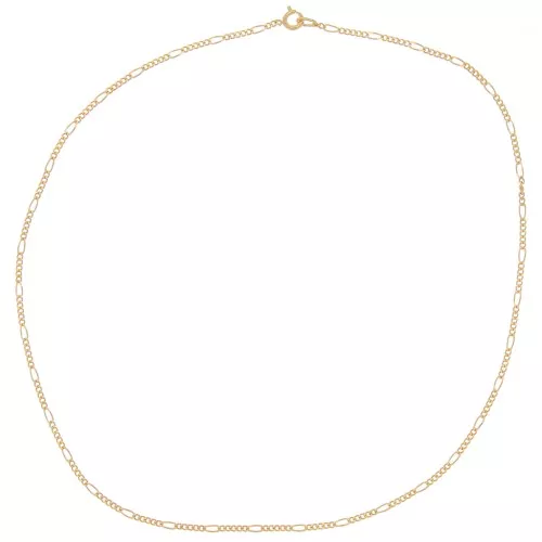 Tour de cou maille figaro 2 mm - Doré à l'or fin x 45 cm