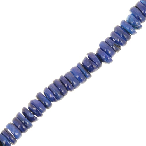 Perles rondelles Heishi nacre teintée 6 mm Bleu Nuit x41 cm