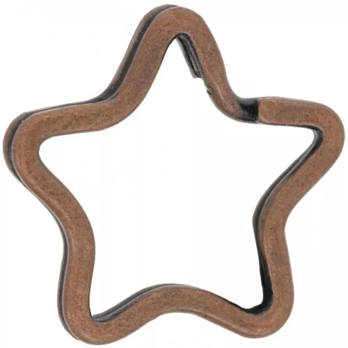 Porte clés étoile 32 mm - Cuivré vieilli x1