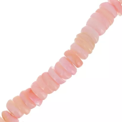 Perles rondelles Heishi nacre teintée 6 mm - Rose x39cm