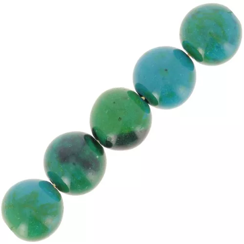 Perles rondes 10 mm pierre gemme Chrysocolle x5