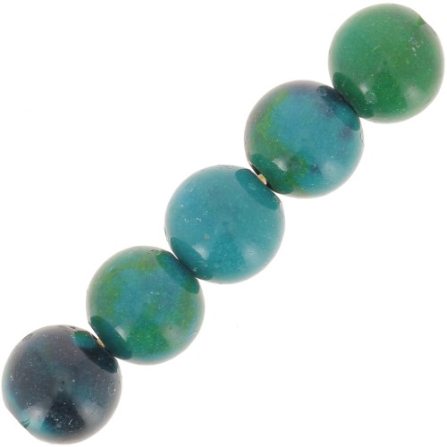 Perles rondes 6 mm pierre gemme Chrysocolle x15