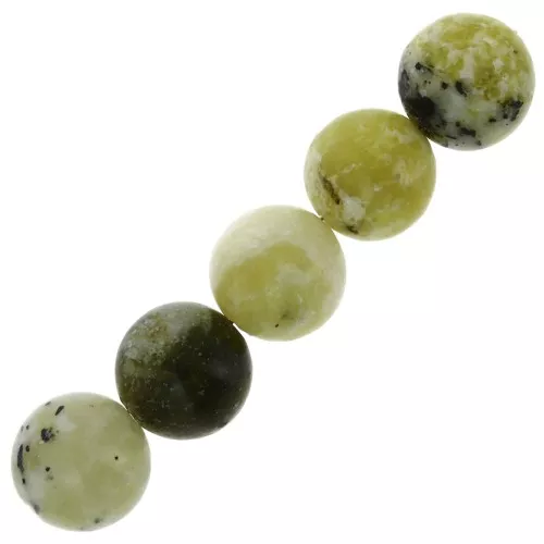 Perles rondes 10 mm pierre gemme Serpentine x5