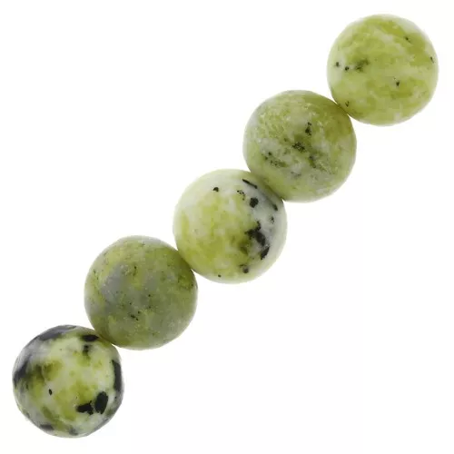 Perles rondes 8 mm pierre gemme Serpentine x10