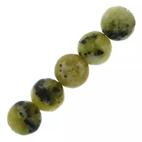 Perles rondes 6 mm pierre gemme Serpentine x15