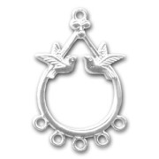 Intercalaire oiseaux 36 mm argenté x1