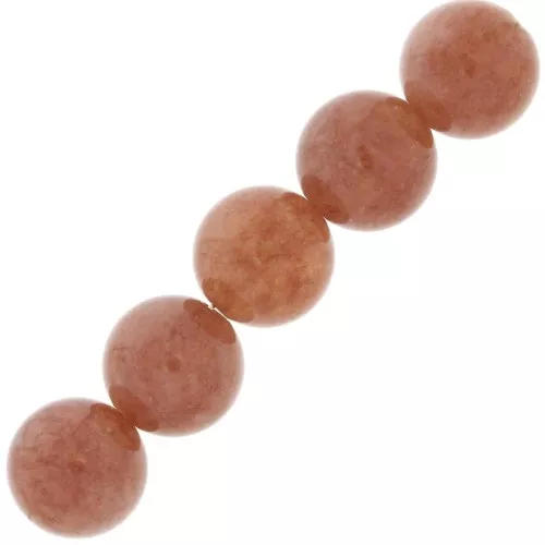 Perles rondes 10 mm pierre gemme Sun Stone - Pierre de Soleil x5
