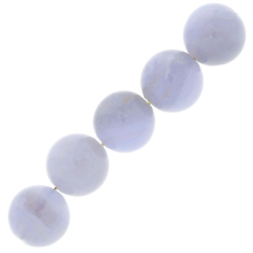 Perles rondes en pierre gemme 6 mm - Agate Bleue x15