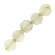 Perles rondes en pierre gemme 6 mm - Quartz rutile jaune x15