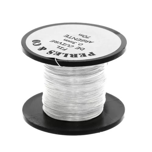 Fil de cuivre 0.315 mm - Argenté x70m