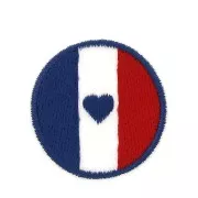Ecusson Thermocollant 30 mm - Rond - Bleu blanc Rouge x1