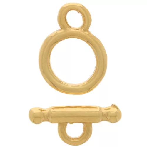 Fermoir T 13 mm doré à l'or fin x1