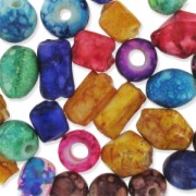 Assortiment de perles en pierre aspect marbré x30g