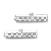 Embouts à serrer décorés 25 mm argenté x2|raw }}