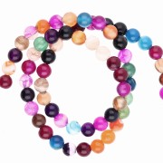 Assortiment de perles rondes 6.5 mm en pierre gemmes x36cm