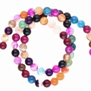 Assortiment de perles rondes 6.5 mm en pierre gemmes x36cm