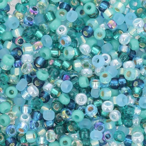 Mix de rocailles Miyuki 11/0 MIX-05 - Touch of Teal x8gr