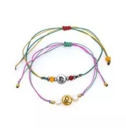 Perle ronde plate en métal 8 mm - Symbole constellation - Argenté vieilli x1