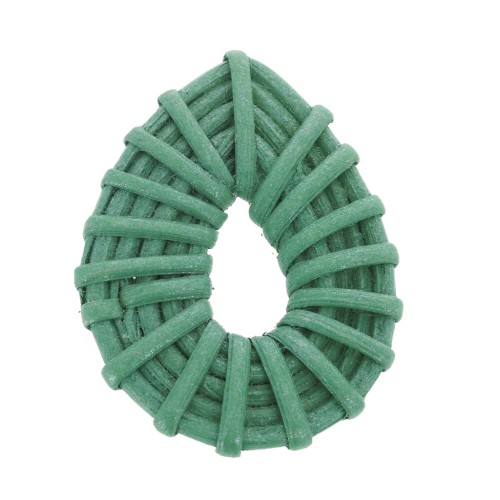 Pendentif goutte en bois tressé 45x35 mm - Veraman effet nacré x1