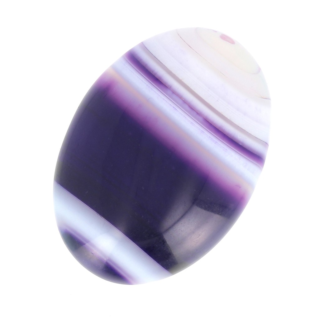 Cabochon Ovale En Agate Mousse Violine 21x17.5 Mm - Pierre Naturelle Non Traitée, Qualité Joaillerie