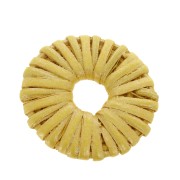 Pendentif rond - anneau en bois tressé 40 mm - Jaune effet nacré x1|raw }}