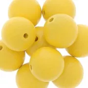 Perles rondes en bois 20 mm - Jaune x5