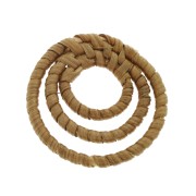 Pendentif 3 anneaux en bois tressé 42 mm - Naturel x1