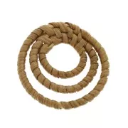 Pendentif 3 anneaux en bois tressé 42 mm - Naturel x1