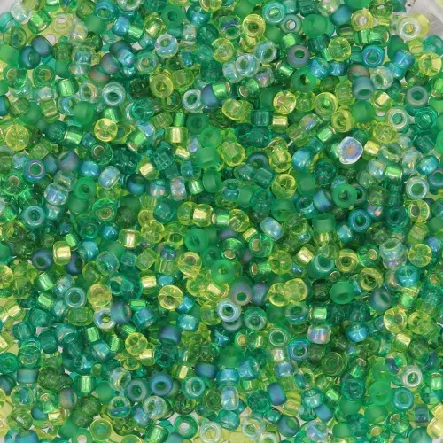 Mix de rocailles Miyuki 15/0 MIX-053 - Ever Green x8gr